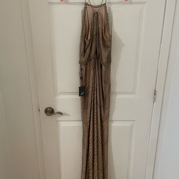 Adrianna Papell Nude Beaded Gown Size 4 - Picture 12 of 12
